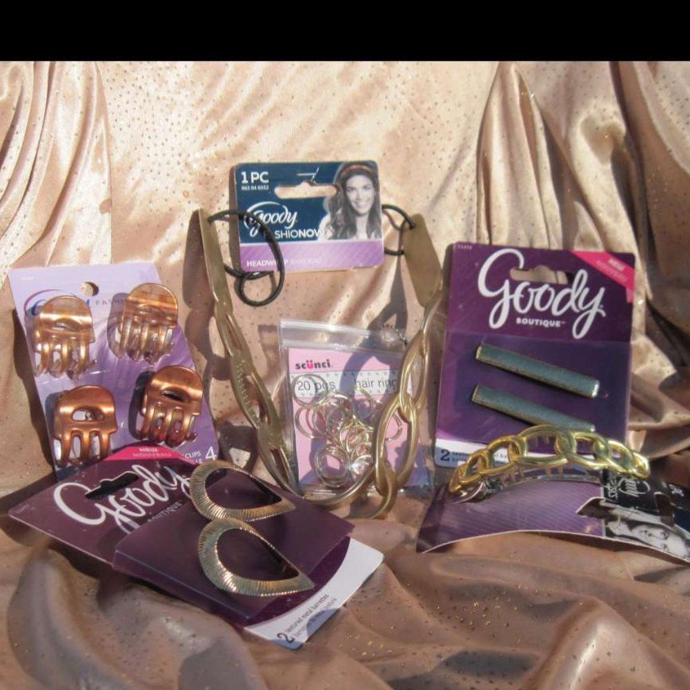 Golden Glamour Hair Accessory Set Barrettes Clips